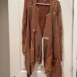 Free People Brown Knit Cardigan